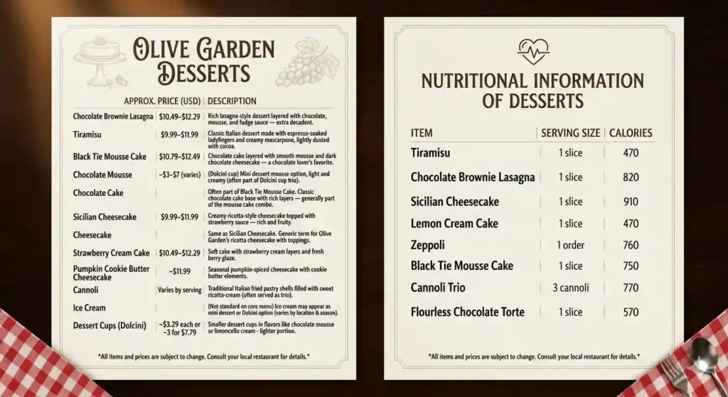 Olive Garden Desserts Menu and Prices 2026 best dessert olive garden menu with prices pdf 2026 download